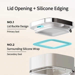Sealed kitchen seasoning jar with double silicone rings and transparent storage body