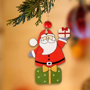 Weihnachtsanhänger Bemalte Holz Ornamente Weihnachtsmann Schneemann Rentier Gnom Für Weihnachtsbaum Feiertags Party Dekoration