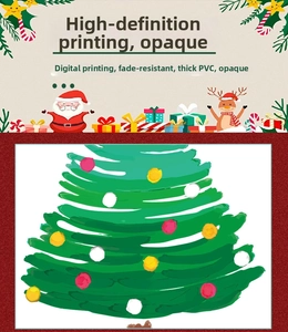 Detail of thick PVC Christmas tree decal showing high-definition digital printing quality