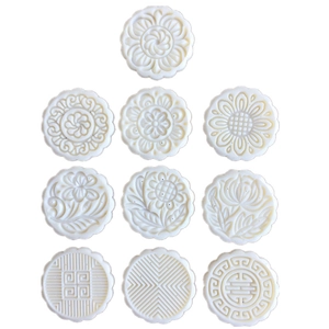 100g mooncake mold set with 10 floral stamps for traditional pastry and baking