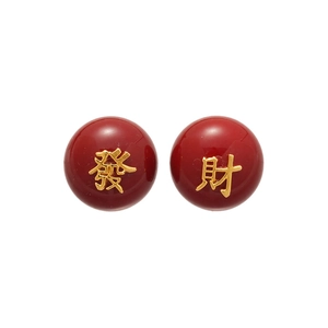 Clous d'oreilles rouges avec caractères chinois dorés Fa et Cai pour le Nouvel An mode