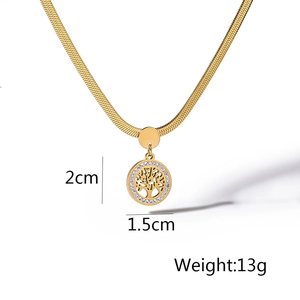 Detailed view of tree of life pendant showing 2cm size, 1.5cm width and 13g weight specs