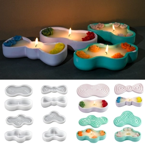 Silicone Mold Bow Tie Pea Shaped Storage Box Scented Candle Plaster Soap Making DIY Handmade Craft Decorative Tool
