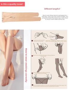 Instructional guide showing how to wear ultra-thin skin-tone sheer pantyhose correctly