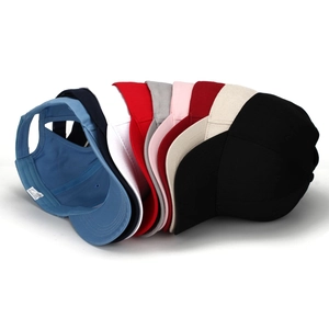 Classic 100% cotton ponytail baseball caps in multiple solid colors for outdoor protection