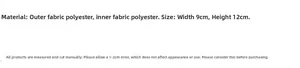 Detailed size specifications for the 9x12cm polyester fabric notebook cover