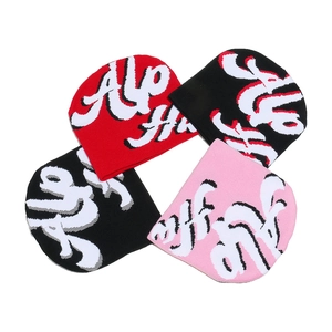 Letter Jacquard Knitted Beanie Acrylic Warm Winter Hat Streetwear Hip Hop Unisex Skull Cap Soft Thermal Headwear