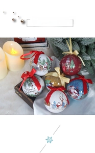 Set of six festive 8cm Christmas foam balls with snowman and Santa illustrations