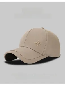 Detail of geometric diamond embroidery on khaki baseball cap with multiple color options