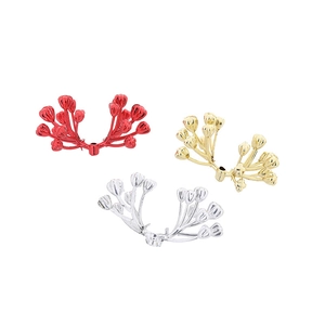 Christmas wreath decoration with red gold and silver berry clusters in metallic finish