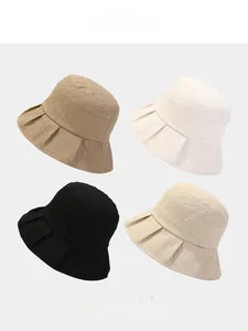 Detailed comparison of foldable sun hats in black, khaki, white, and beige tones