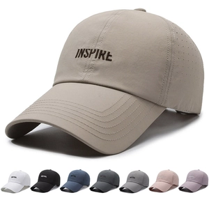 Baseball Cap Inspire Letter Embroidery Quick-Dry Breathable Laser Perforated Sun Protection Adjustable Casual Outdoor Hat Unisex
