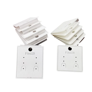 White PVC fashion earring display cards for S925 silver studs with hanging holes