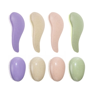 Eco-friendly hairbrush set in four pastel colors and two ergonomic handle styles