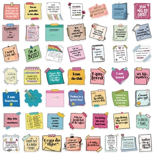 50 pieces of colorful self-affirmation stickers for DIY journaling and suitcase decoration
