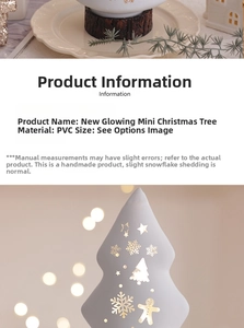 Close-up of PVC luminous Christmas tree with star and snowflake patterns on a wooden base