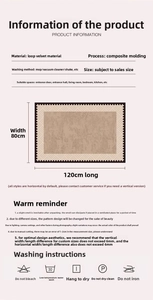 Detail of 120x80cm French vintage loop pile doormat with stamp edge and dimensions