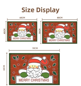 Größentabelle für Weihnachts-Türmatten mit Maßen von 40x60cm bis 60x90cm und Weihnachtsmann
