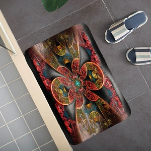 Saugfähige Fußmatte Polyester Rutschfeste Türmatte Für Badezimmer Küche Böhmisches Paisley Mandala Ethno Stil Dekoration