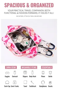 Großes Fassungsvermögen der Camouflage-Reisetasche mit praktischen Aufbewahrungssymbolen