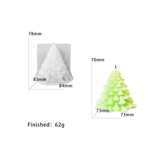 Detailweergave van siliconen mal kerstboom met afmetingen en gewicht van het eindproduct