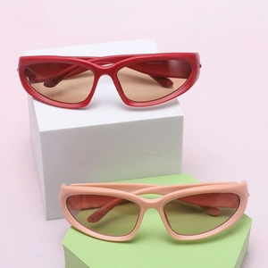 Kids Sports Sunglasses Wrap Around Oval PC Frame AC Lens UV Protection Y2K Fashion Eyewear For Boys Girls