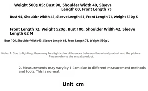 Detailed size chart for elegant polka dot blazer showing XS to L measurements