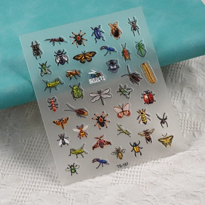 Autocollants 3D imperméables de libellules et papillons pour décorations d'ongles