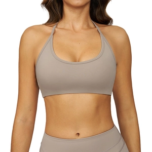 Ensemble soutien-gorge de sport et legging de yoga dos nu taupe avec fini mat doux