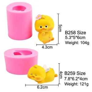 3D Silikonform-Set für kleine gelbe Enten, ideal für Seifen, Kerzen und Tortendeko