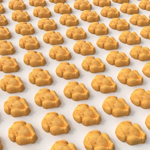 Macro shot of a crispy golden chicken nugget showing texture made with the silicone mold