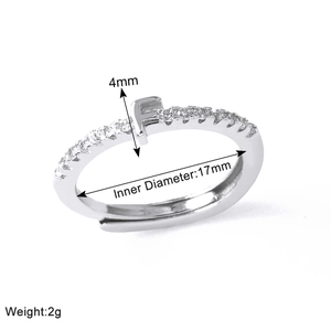 Detail view of silver initial F ring showing 17mm inner diameter and 2g weight