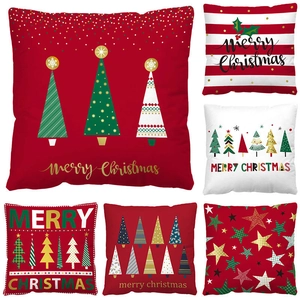 Christmas Cushion Covers Decorative Plush Xmas Patterns For Sofa Couch Home Decor Holiday Gift