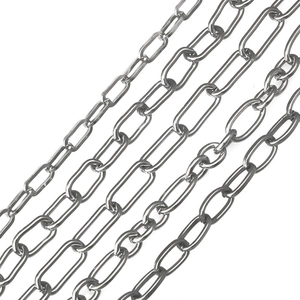 Polished silver stainless steel paperclip chain links for DIY jewelry making