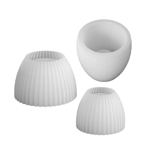 Set di tre stampi in silicone a righe per ciotole, candele e vasi di gesso