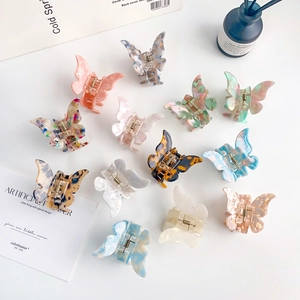Butterfly Hair Claw Clips Acetate Marble Tortoise Pattern Large Hair Clamp Strong Hold Elegant Hair Accessories For Women
