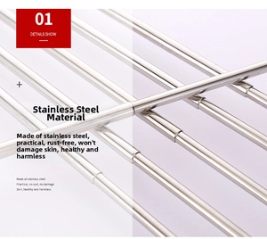 Close-up of telescopic stainless steel sections with polished finish for back scratcher