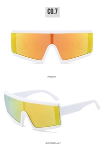 Front- und 45-Grad-Ansicht der Sportsonnenbrille mit orangefarbenen Verlaufsgläsern