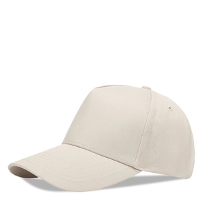 Classic off-white cotton baseball cap with a high-top design and adjustable curved brim