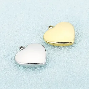 Stainless Steel Heart Charms Pendants Mirror Polished Metallic Accessories For DIY Jewelry Making Necklace Bracelet Supplies
