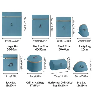 Morandi sandwich mesh laundry bags in various sizes with thick anti-deformation embroidery