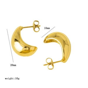 Boucles d'oreilles vintage demi-cercle ajourées en acier titane plaqué or 18k