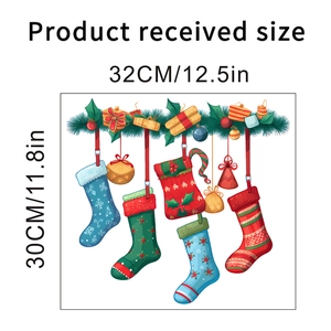 Christmas stocking wall sticker detail with 32x30cm dimensions for festive home decor