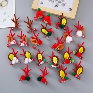 Weihnachts Rentier Geweih Haarklammern Festliche Haarnadeln Mit Pompon Glocken Mini Hut Dekoration Für Kinder Frauen