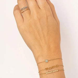 Elegant gold S925 sterling silver mama jewelry set with bracelet and ring for women