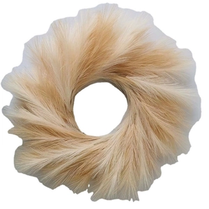Artificial beige pampas grass wreath for Christmas and minimalist home holiday decoration