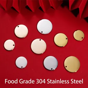 Round Disc Pendants 304 Stainless Steel Mirror Polished Engravable Blank Charms For DIY Jewelry Making High Quality
