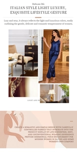 Detailed view of luxury dark blue satin pajama set with elegant glossy silk texture