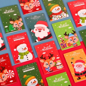 Mini taccuini natalizi portatili con Babbo Natale e renne su sfondi vivaci e colorati