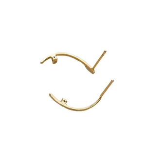 Minimalist irregular zircon stud earrings with elegant gold curved line design